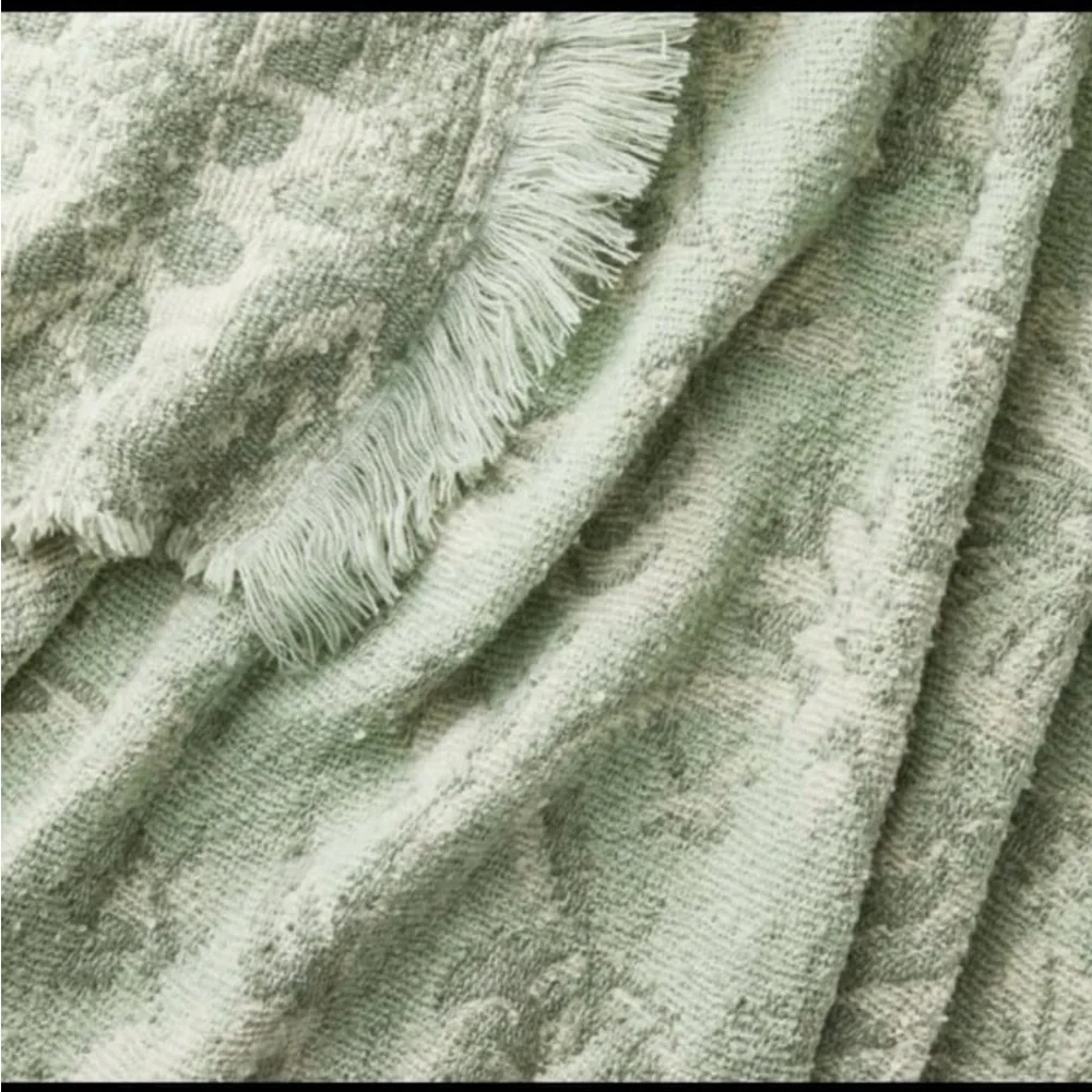 Easter Throw Jacquard Floral Green 50